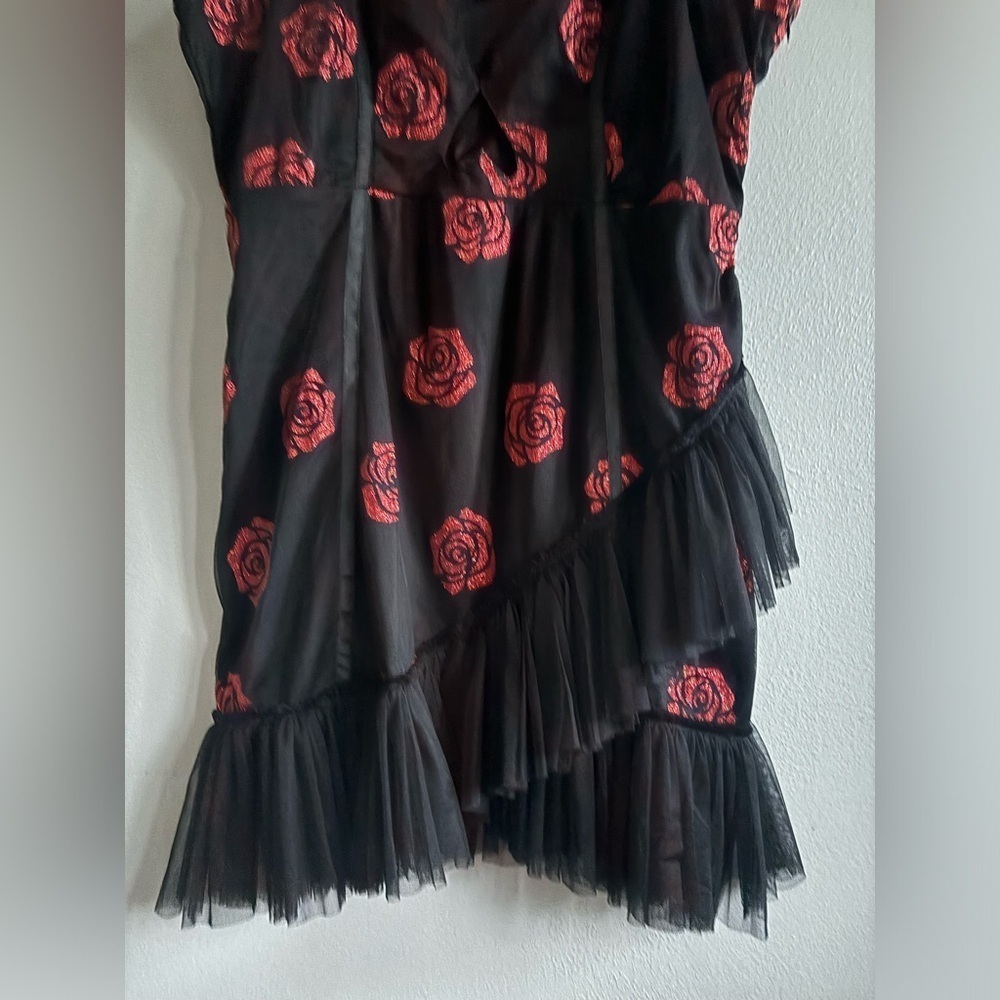 Lace & beads glitter rose dress 16 - Picture 3 of 6